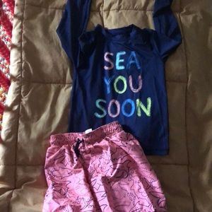 Swim Trunks and Rash Guard